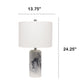 All The Rages Lalia Home White Marbleized Table Lamp With White Fabric Shade