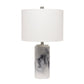 All The Rages Lalia Home White Marbleized Table Lamp With White Fabric Shade