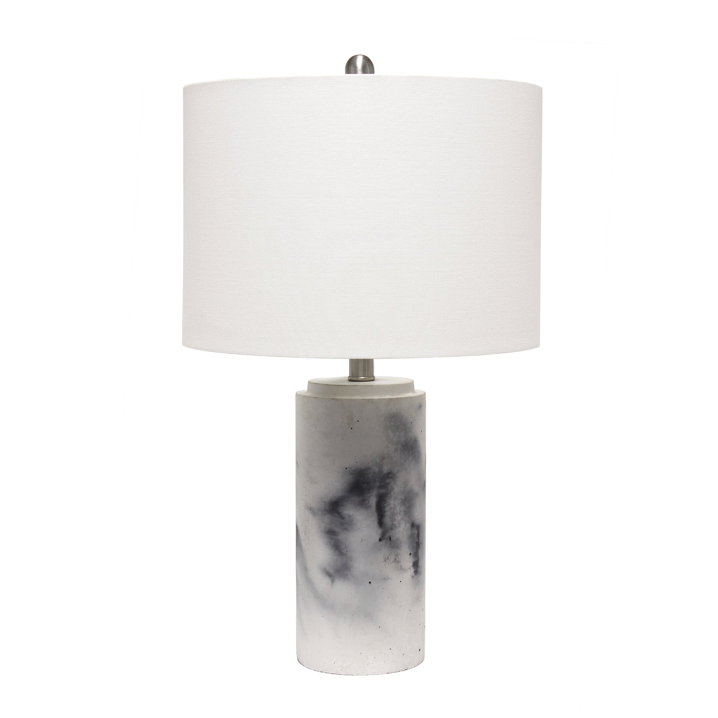 All The Rages Lalia Home White Marbleized Table Lamp With White Fabric Shade