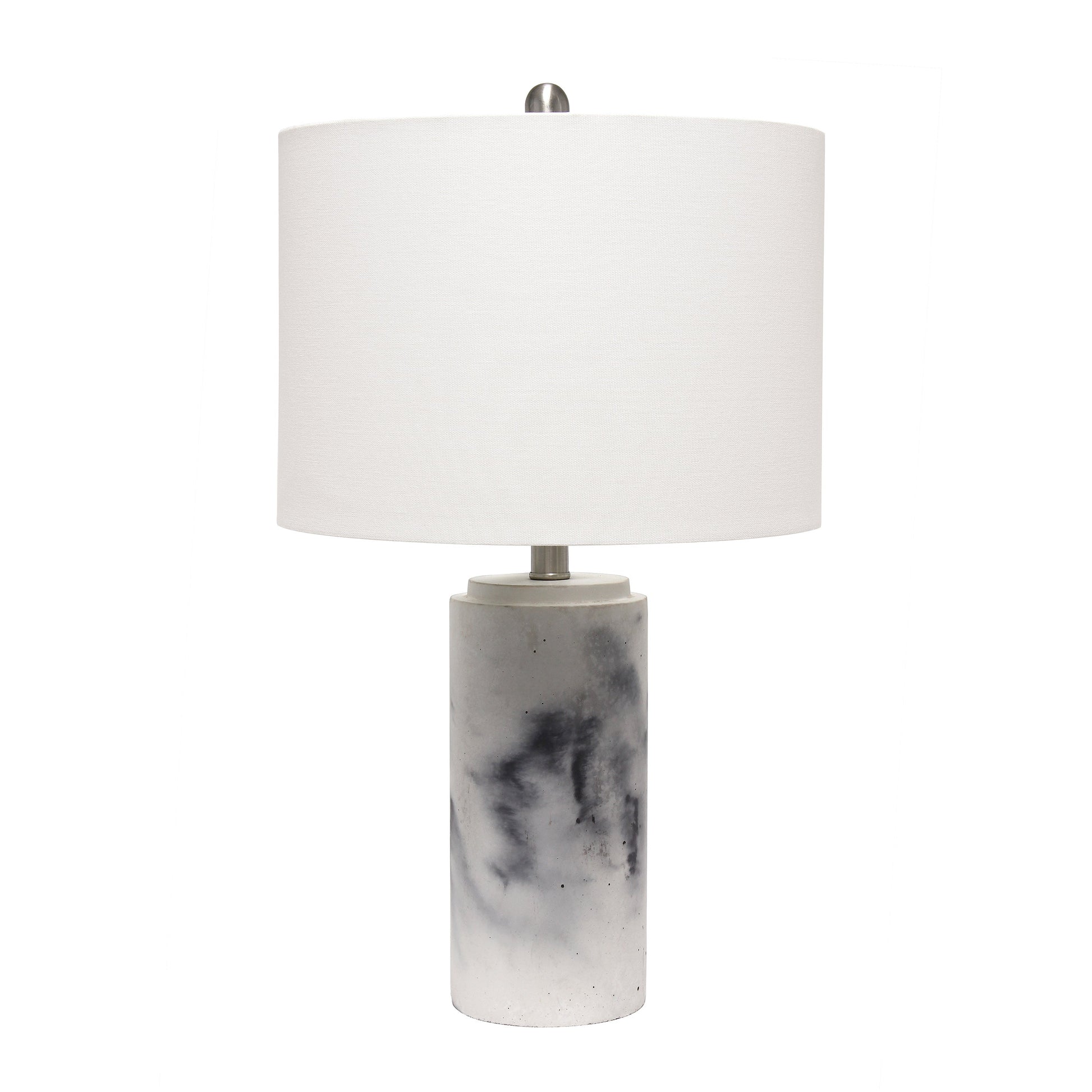 All The Rages Lalia Home White Marbleized Table Lamp With White Fabric Shade