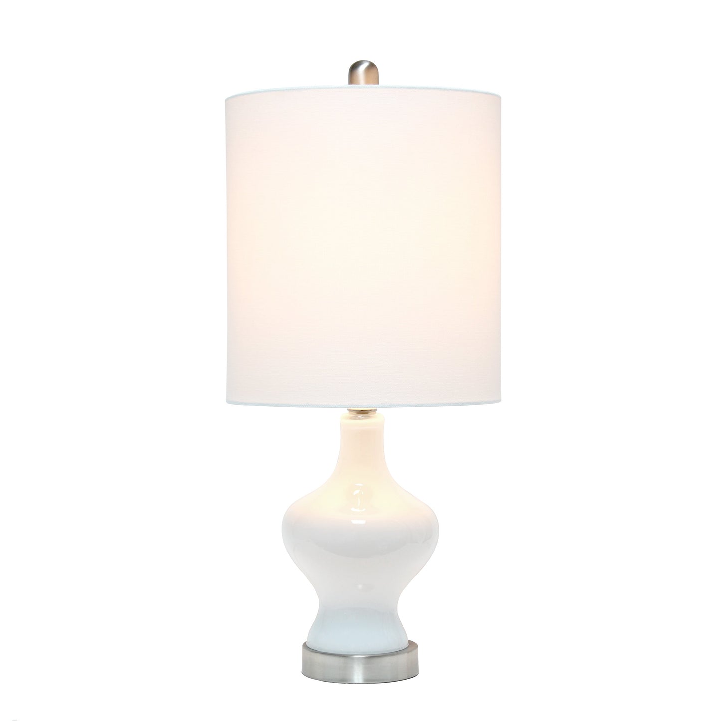 All The Rages Lalia Home White Paseo Table Lamp With White Fabric Shade
