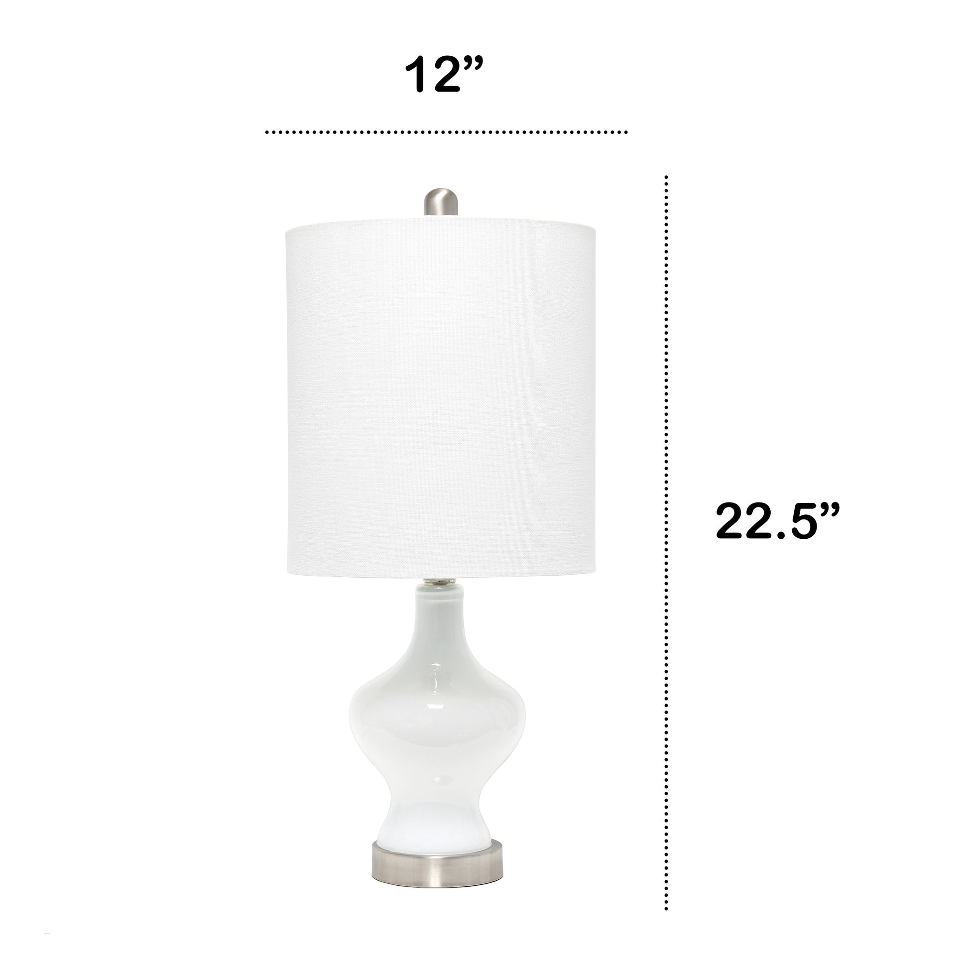 All The Rages Lalia Home White Paseo Table Lamp With White Fabric Shade