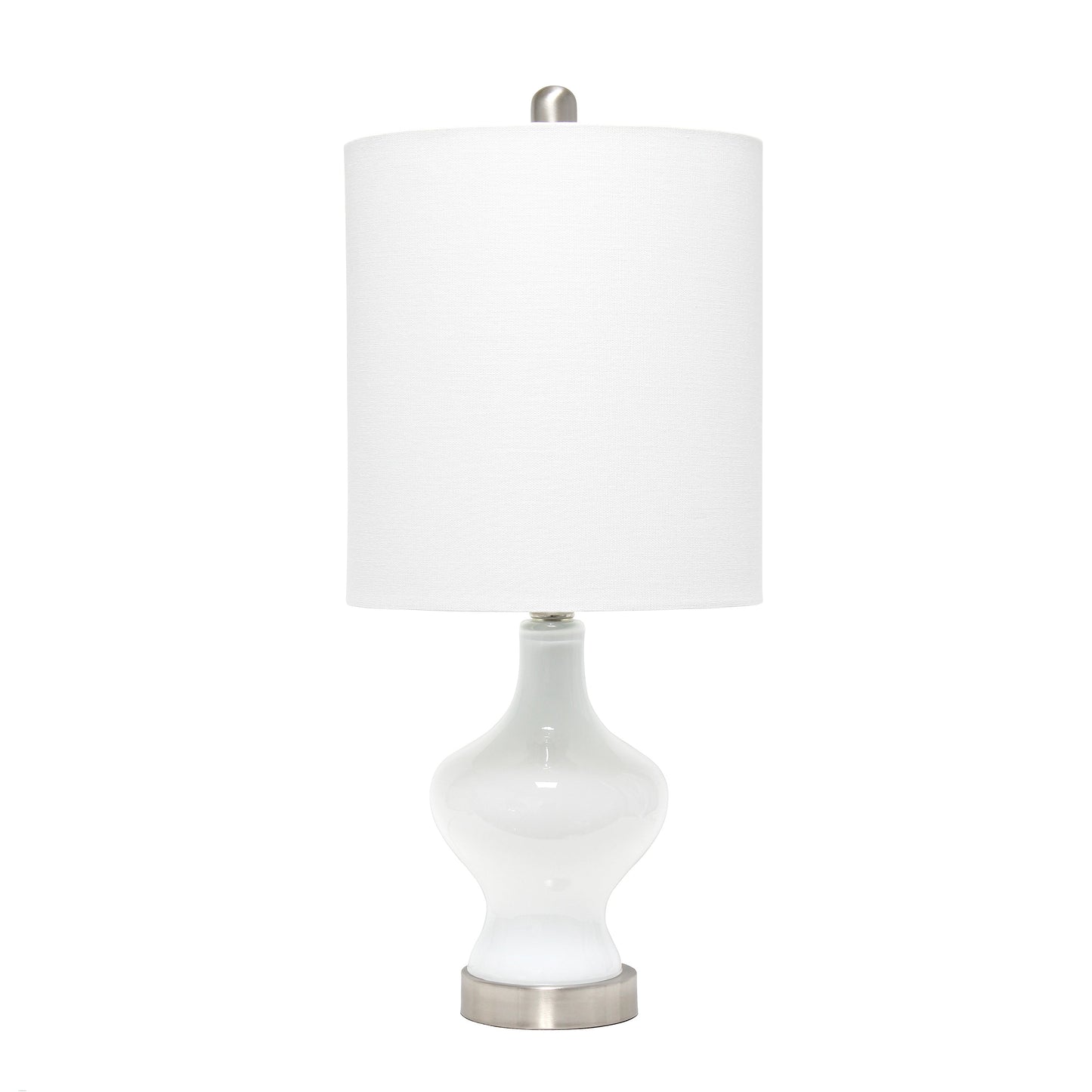 All The Rages Lalia Home White Paseo Table Lamp With White Fabric Shade