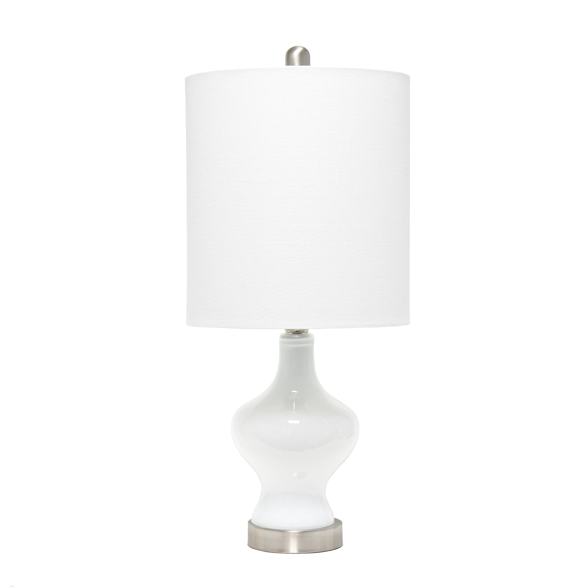 All The Rages Lalia Home White Paseo Table Lamp With White Fabric Shade