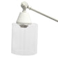 All The Rages Lalia Home White Swing Arm Floor Lamp With Clear Glass Cylindrical Shade