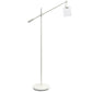 All The Rages Lalia Home White Swing Arm Floor Lamp With Clear Glass Cylindrical Shade