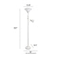 All The Rages Lalia Home White Torchiere Floor Lamp With Reading Light & Marble Glass Shades