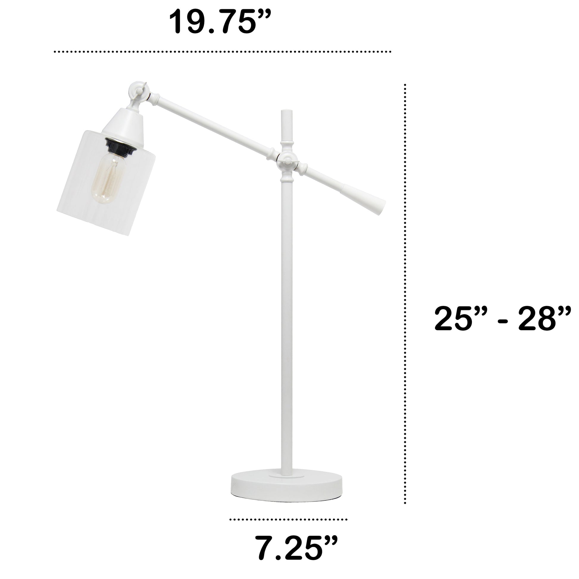 All The Rages Lalia Home White Vertically Adjustable Table Lamp