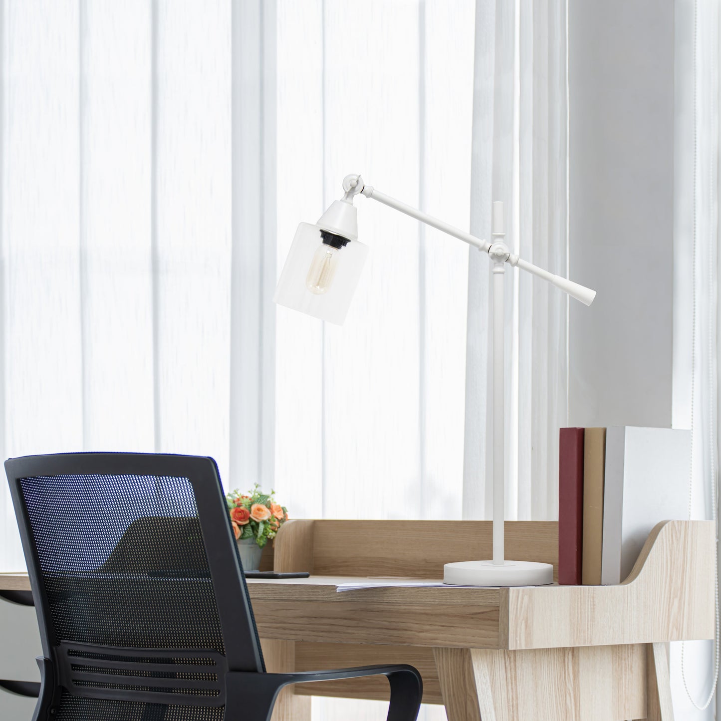 All The Rages Lalia Home White Vertically Adjustable Table Lamp