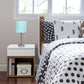All The Rages LimeLights 2-Piece Aqua Fabric Shade Brushed Steel Lamp With Charging Outlet
