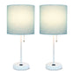 All The Rages LimeLights 2-Piece Aqua Fabric Shade White Lamp With Charging Outlet