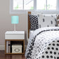 All The Rages LimeLights 2-Piece Aqua Fabric Shade White Lamp With Charging Outlet