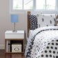 All The Rages LimeLights 2-Piece Blue Fabric Shade Brushed Nickel Lamp With Charging Outlet
