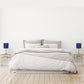 All The Rages LimeLights 2-Piece Brushed Steel Stick Lamps With USB Charging Port & Light Navy Fabric Shades