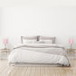 All The Rages LimeLights 2-Piece Brushed Steel Stick Lamps With USB Charging Port & Light Pink Fabric Shades