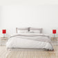 All The Rages LimeLights 2-Piece Brushed Steel Stick Lamps With USB Charging Port & Red Fabric Shades