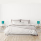 All The Rages LimeLights 2-Piece Brushed Steel Stick Lamps With USB Charging Port & Teal Fabric Shades