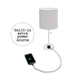All The Rages LimeLights 2-Piece Gray Fabric Shade White Lamp With Charging Outlet