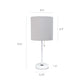 All The Rages LimeLights 2-Piece Gray Fabric Shade White Lamp With Charging Outlet