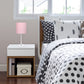 All The Rages LimeLights 2-Piece Pink Fabric Shade White Lamp With Charging Outlet