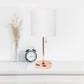 All The Rages LimeLights 2-Piece Rose Gold Stick Lamps With USB Charging Port & White Fabric Shades