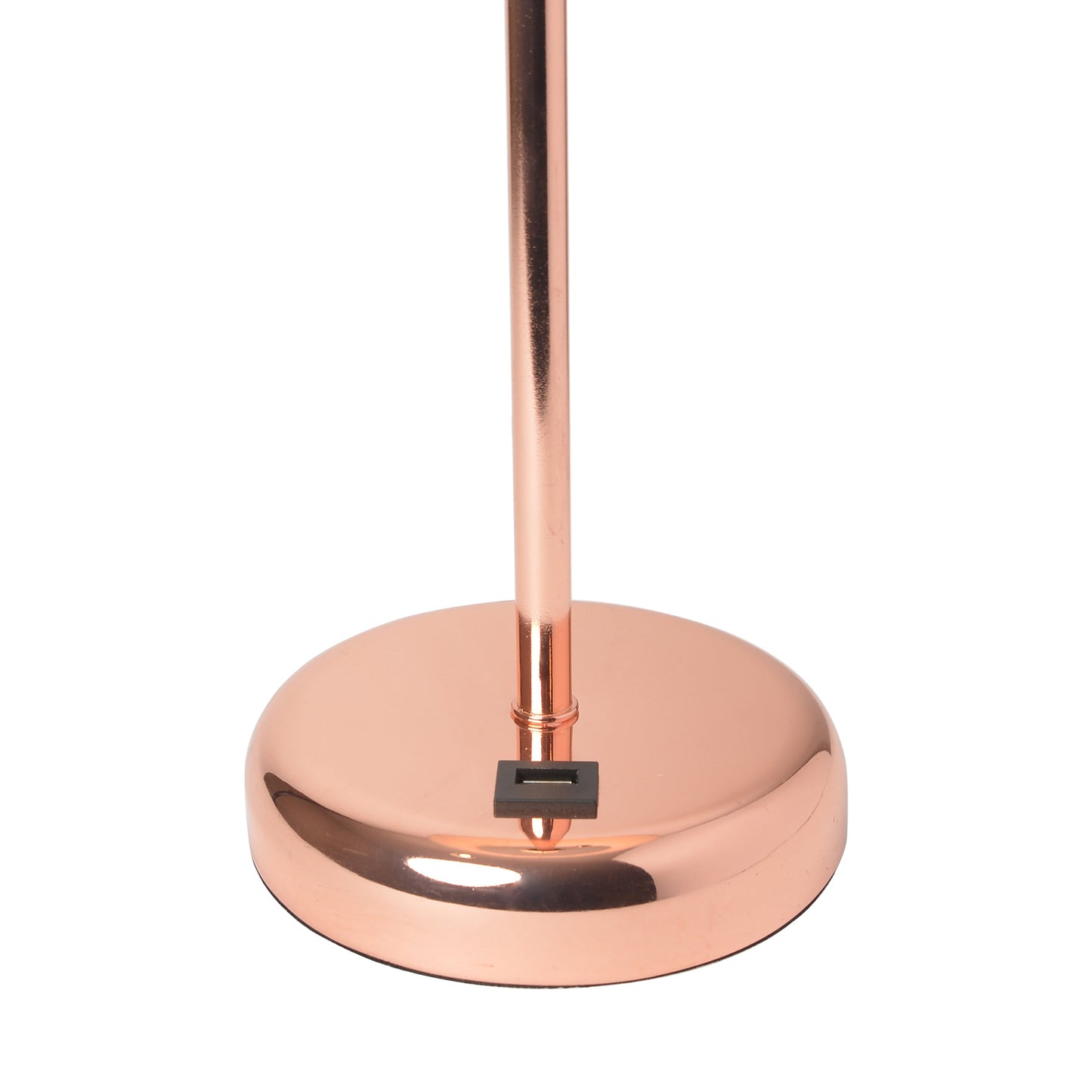 All The Rages LimeLights 2-Piece Rose Gold Stick Lamps With USB Charging Port & White Fabric Shades