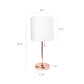 All The Rages LimeLights 2-Piece Rose Gold Stick Lamps With USB Charging Port & White Fabric Shades