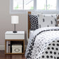 All The Rages LimeLights 2-Piece White Fabric Shade Black Lamp With Charging Outlet