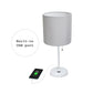 All The Rages LimeLights 2-Piece White Stick Lamps With USB Charging Port & Gray Fabric Shades