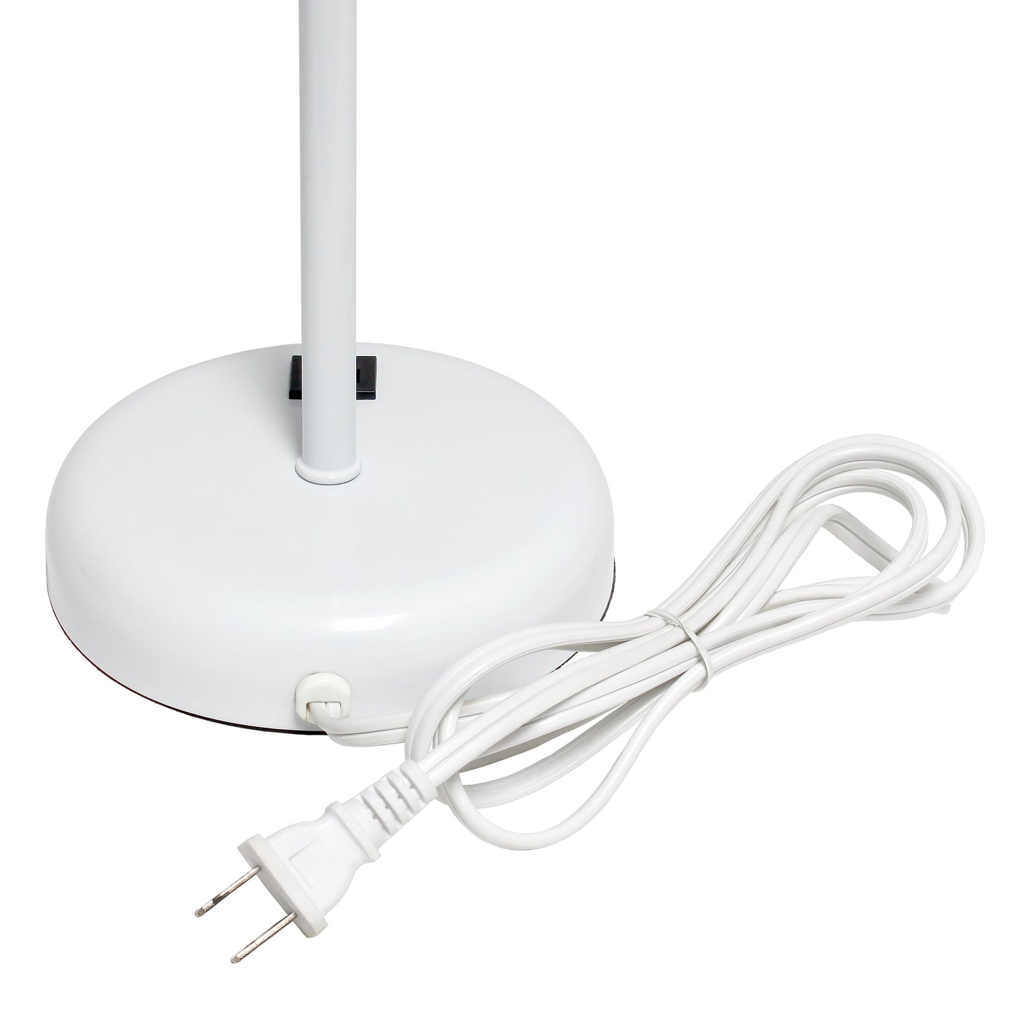 All The Rages LimeLights 2-Piece White Stick Lamps With USB Charging Port & Light Pink Fabric Shades