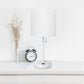 All The Rages LimeLights 2-Piece White Stick Lamps With USB Charging Port & White Fabric Shades