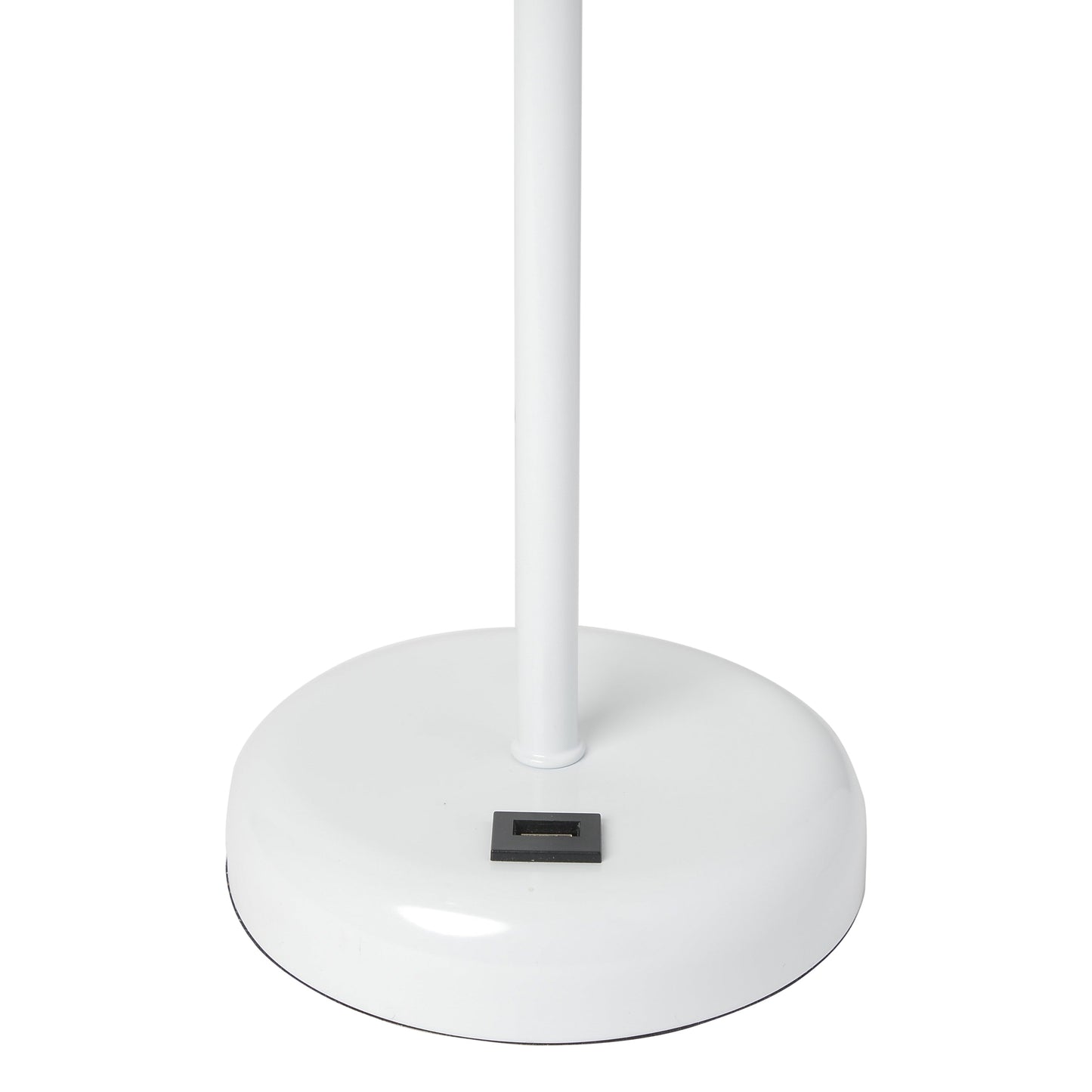 All The Rages LimeLights 2-Piece White Stick Lamps With USB Charging Port & White Fabric Shades
