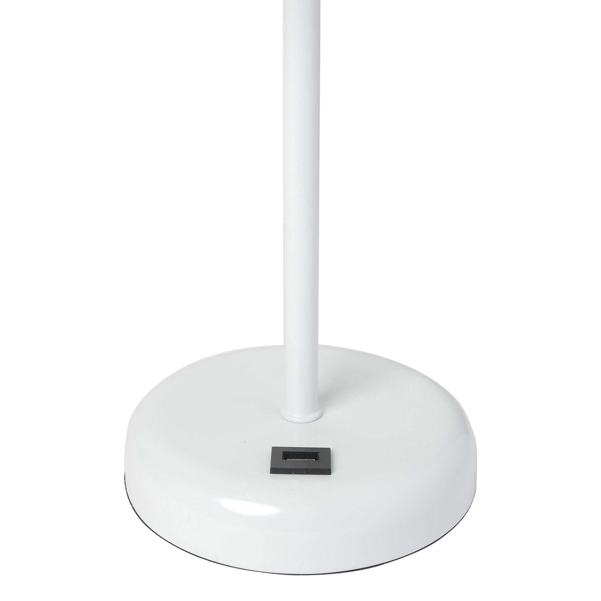 All The Rages LimeLights 2-Piece White Stick Lamps With USB Charging Port & White Fabric Shades