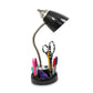 All The Rages LimeLights Black Flossy Organizer Lazy Susan Base Desk Lamp With Charging Outlet