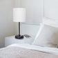 All The Rages LimeLights Black Stick Lamp With White Fabric Shade & USB Charging Port