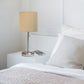 All The Rages LimeLights Brushed Steel Stick Lamp With Tan Fabric Shade & USB Charging Port