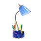 All The Rages LimeLights Clear Blue Flossy Organizer Lazy Susan Base Desk Lamp With Charging Outlet