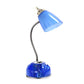 All The Rages LimeLights Clear Blue Flossy Organizer Lazy Susan Base Desk Lamp With Charging Outlet