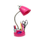 All The Rages LimeLights Pink Flossy Organizer Lazy Susan Base Desk Lamp With Charging Outlet