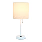 All The Rages LimeLights White Fabric Shade White Lamp With Charging Outlet