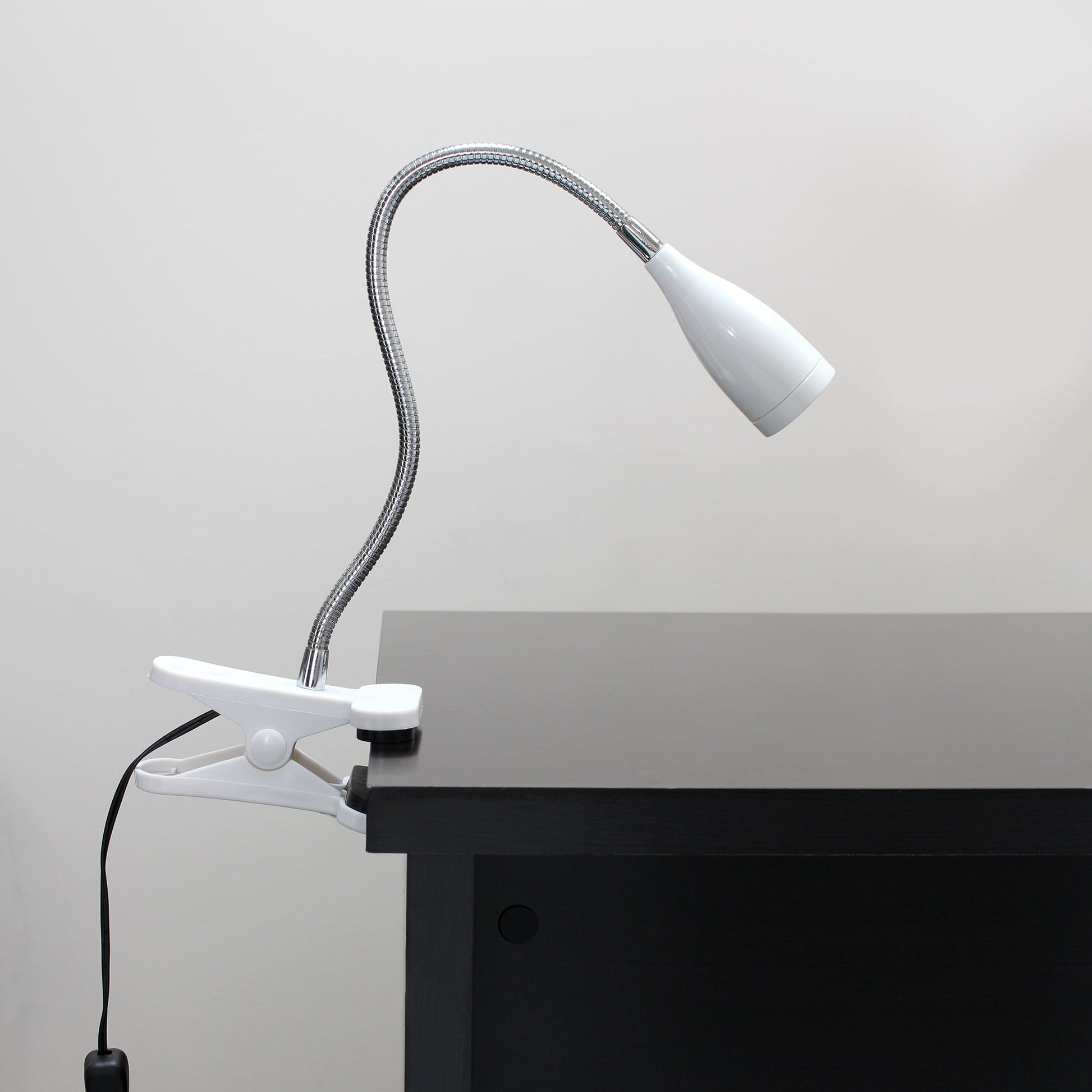 All The Rages LimeLights White Flexible Gooseneck LED Clip Light Desk Lamp