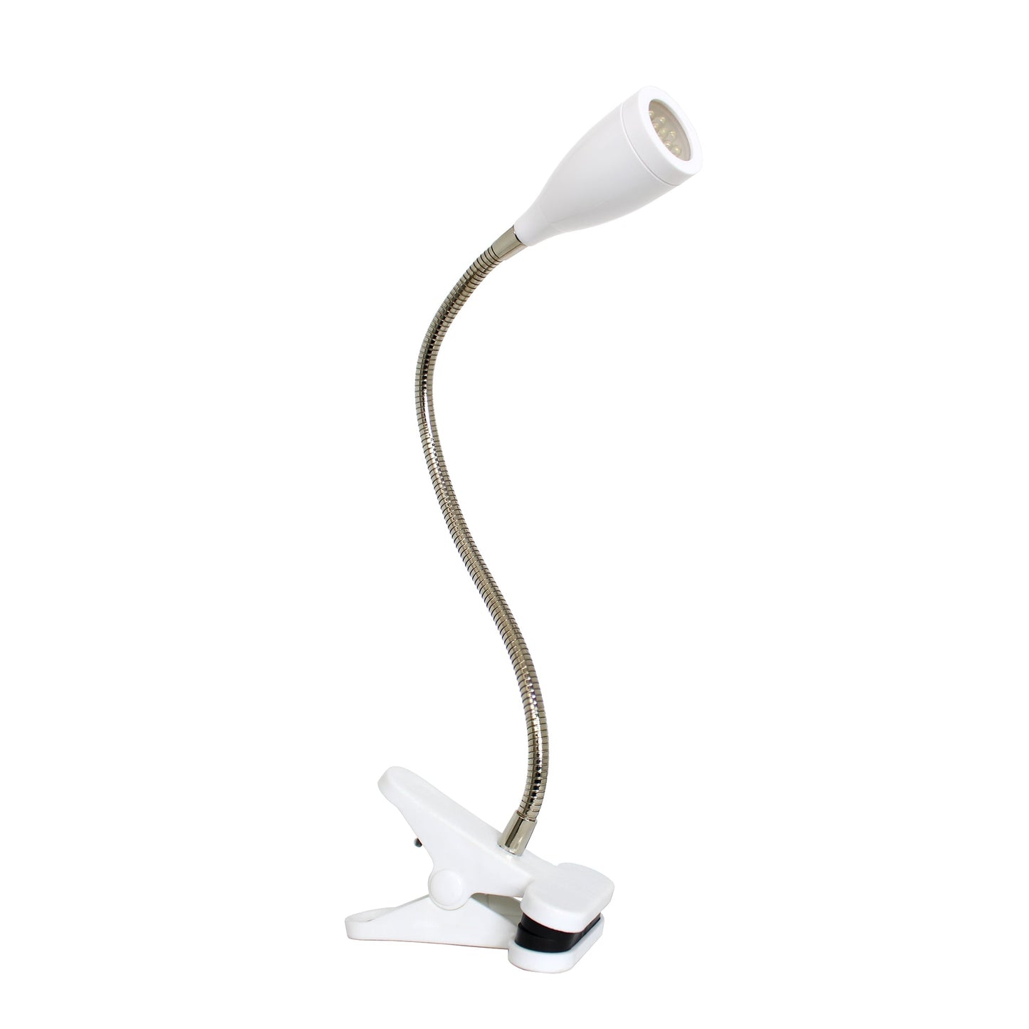 All The Rages LimeLights White Flexible Gooseneck LED Clip Light Desk Lamp