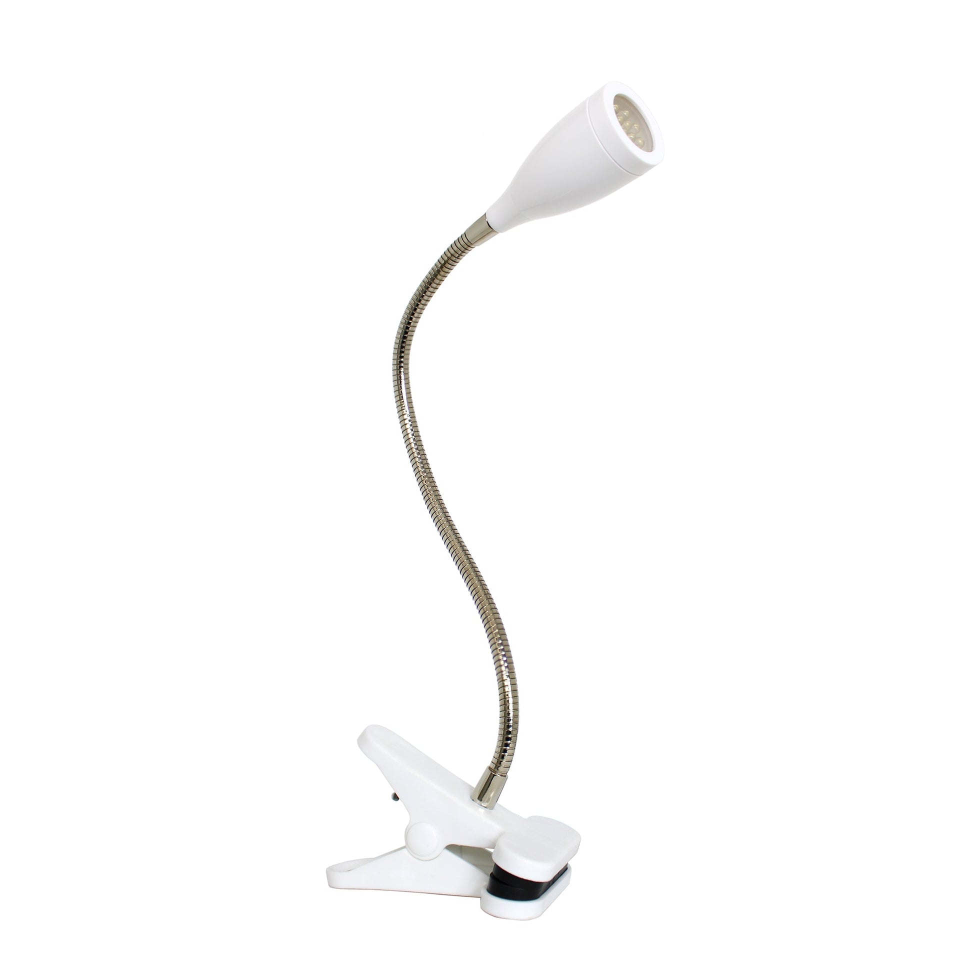 All The Rages LimeLights White Flexible Gooseneck LED Clip Light Desk Lamp