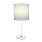 All The Rages LimeLights White Stick Lamp With Aqua Fabric Shade & USB Charging Port