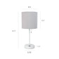 All The Rages LimeLights White Stick Lamp With Gray Fabric Shade & USB Charging Port