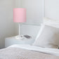 All The Rages LimeLights White Stick Lamp With Light Pink Fabric Shade & USB Charging Port