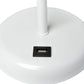 All The Rages LimeLights White Stick Lamp With Light Pink Fabric Shade & USB Charging Port