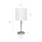 All The Rages LimeLights White Stick Lamp With White Fabric Shade & USB Charging Port