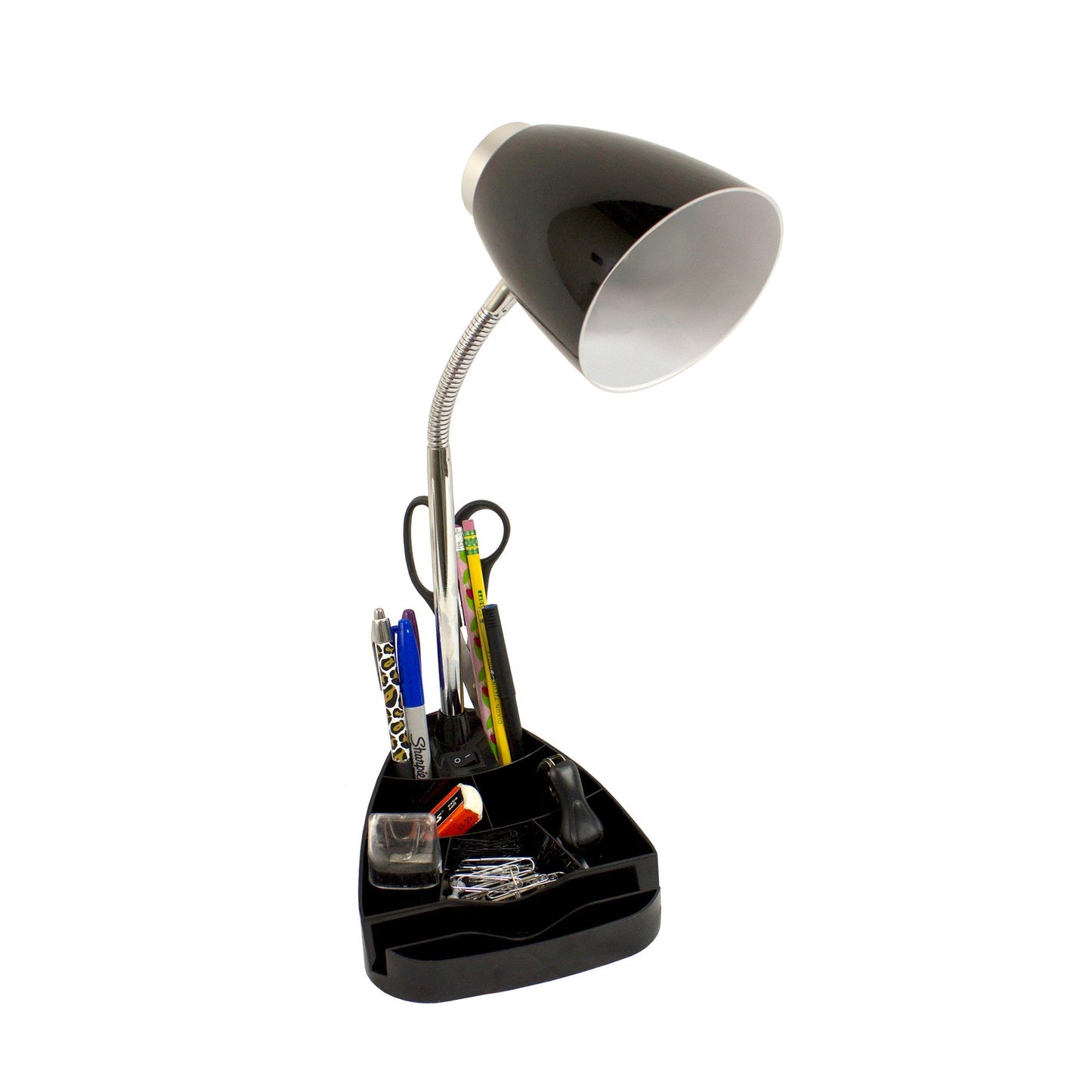 All The Rages Limelights Black Gooseneck Organizer Desk Lamp With iPad Tablet Stand Book Holder