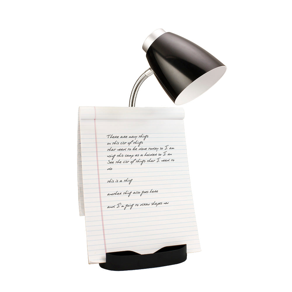 All The Rages Limelights Black Gooseneck Organizer Desk Lamp With iPad Tablet Stand Book Holder